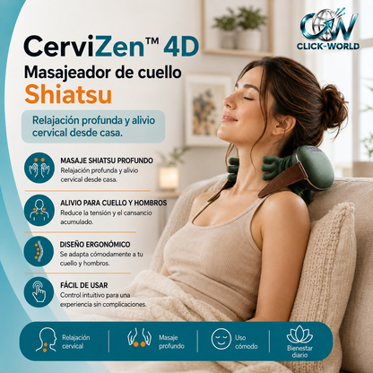 CerviZen™ 4D Masajeador de cuello Shiatsu