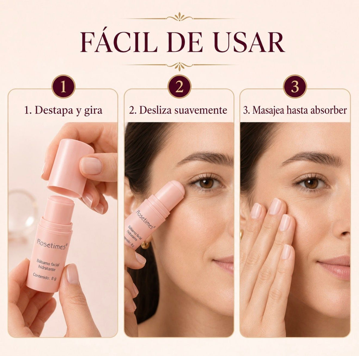 ROSETIMES™ | Bálsamo Facial Hidratante Antiarrugas